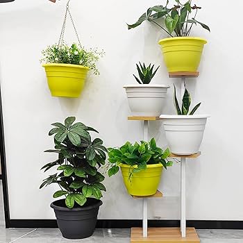 Amazon.co.jp: 植木鉢 8号 4個セット 吊り下げ可能 ポット