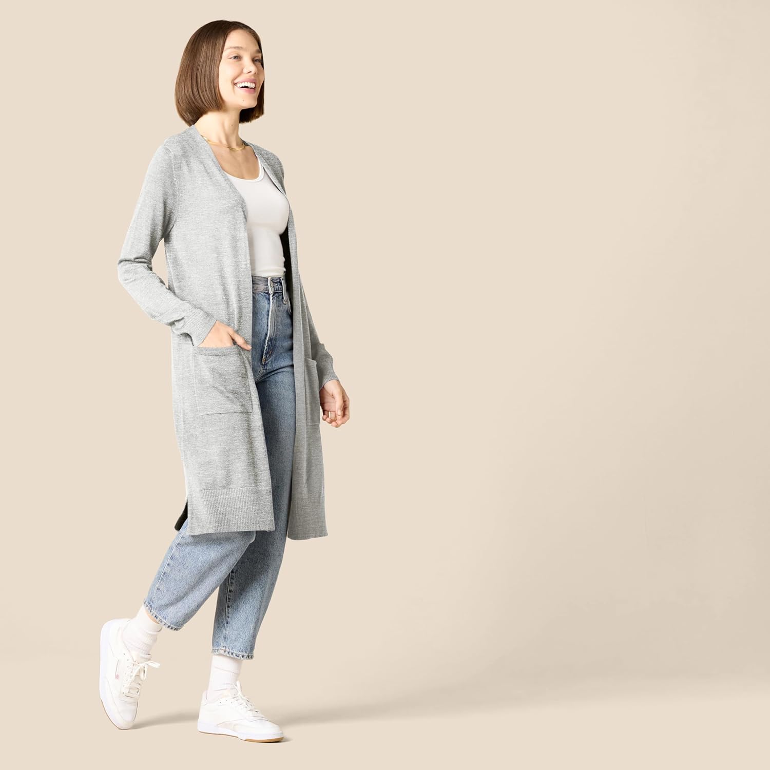 Amazon Essentials womens Lightweight Longer Length Cardigan Sweater - Image 2