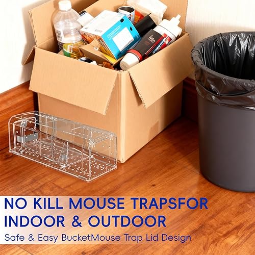 Miniatura 5 de Trampa Humana para Ratones, 4 PCS Trampas para Ratones Sin Muerte para Interiores y Exteriores - Trampa Viva Reutilizable para Capturar y Liberar,