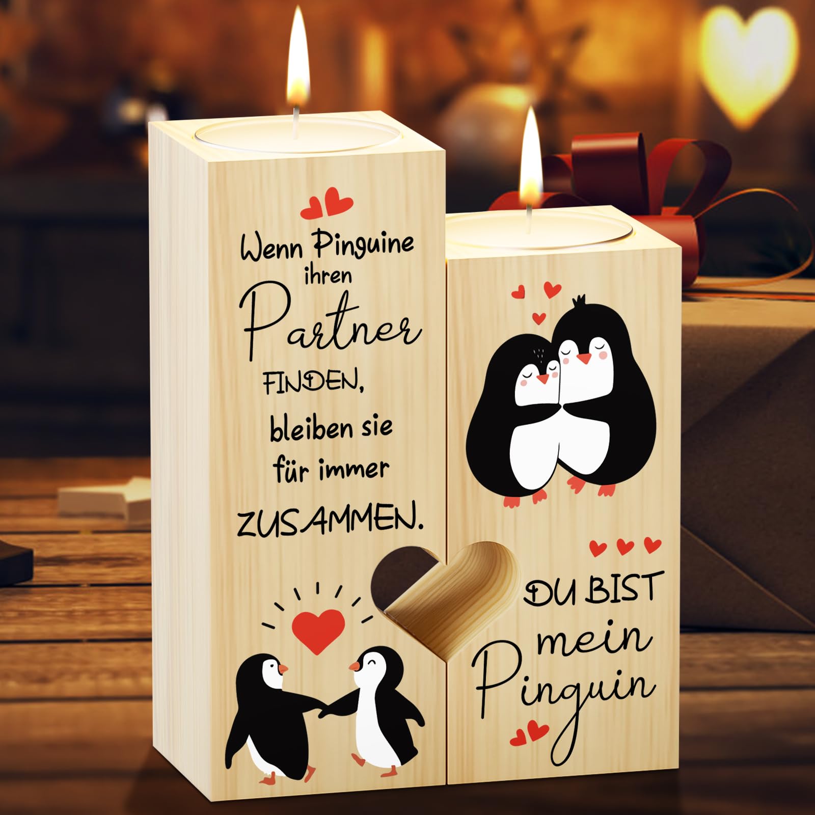 Pinguin Einmachglas Nachtlicht – Mit LED-Lichtern, Romantisches Geschenk Für Paare