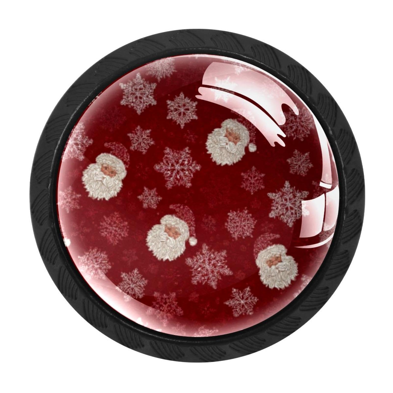 Chenzzzz Multicolored 07 4 Pieces Santa Snowflakes Red (2) Drawer Knobs, 35Mm Black Cabinet Knobs, Drawer Pulls And Knobs, Dresser Drawer Knobs, Cabinet Hardware Kitchen Cabinet Knobs