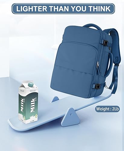 Miniatura 4 de Beraliy Mochila de viaje para hombres y mujeres, mochila de transporte aprobada por aerolíneas, mochila para portátil de 16 pulgadas, Azul oscuro