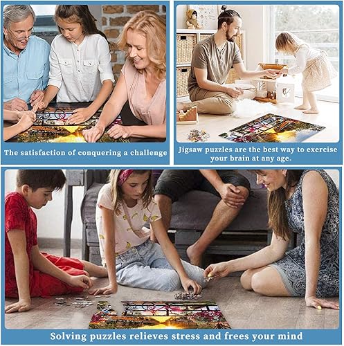 Miniatura 4 de Rompecabezas para adultos, 500 piezas, flores primaverales, tranquilo, río, amanecer, pintoresco Ámsterdam con bicicletas, paisaje, 500 piezas, arte