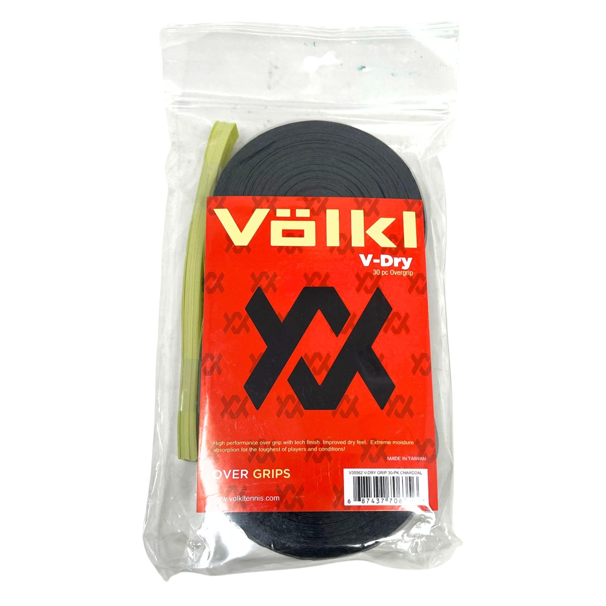 Völkl V-Dry Overgrip | Tennis, Pickleball & Squash Racquet Overgrip | Dry-Touch, Sweat-Absorbing Grip Tape (Charcoal, 30 Pack) — image 1