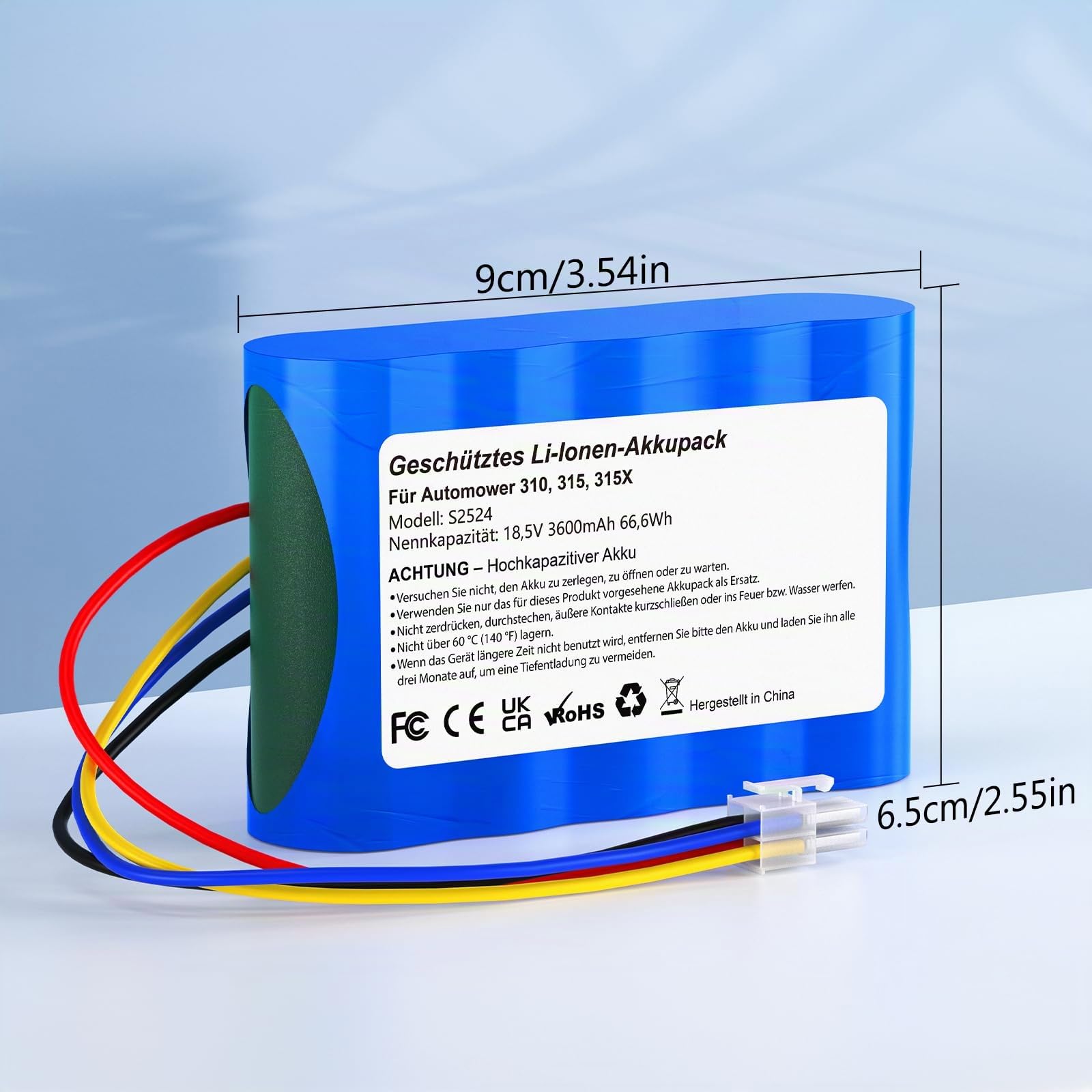 3600mAh Batterie Compatible avec Husqvarna Automower 310, 315, 315X | 18.5V Batterie compatible avec Gardena Sileno R100Li, R130Li et R160Li