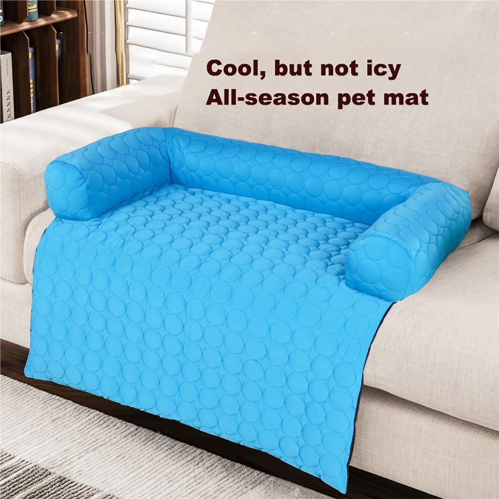 Tapis Rafraîchissant Chien Soie Glacée - Coussin Déhoussable Lavable - Panier Grande Taille pour Chiens/Chats - Idéal Petits/Moyens Animaux(74 x 74 cm)
