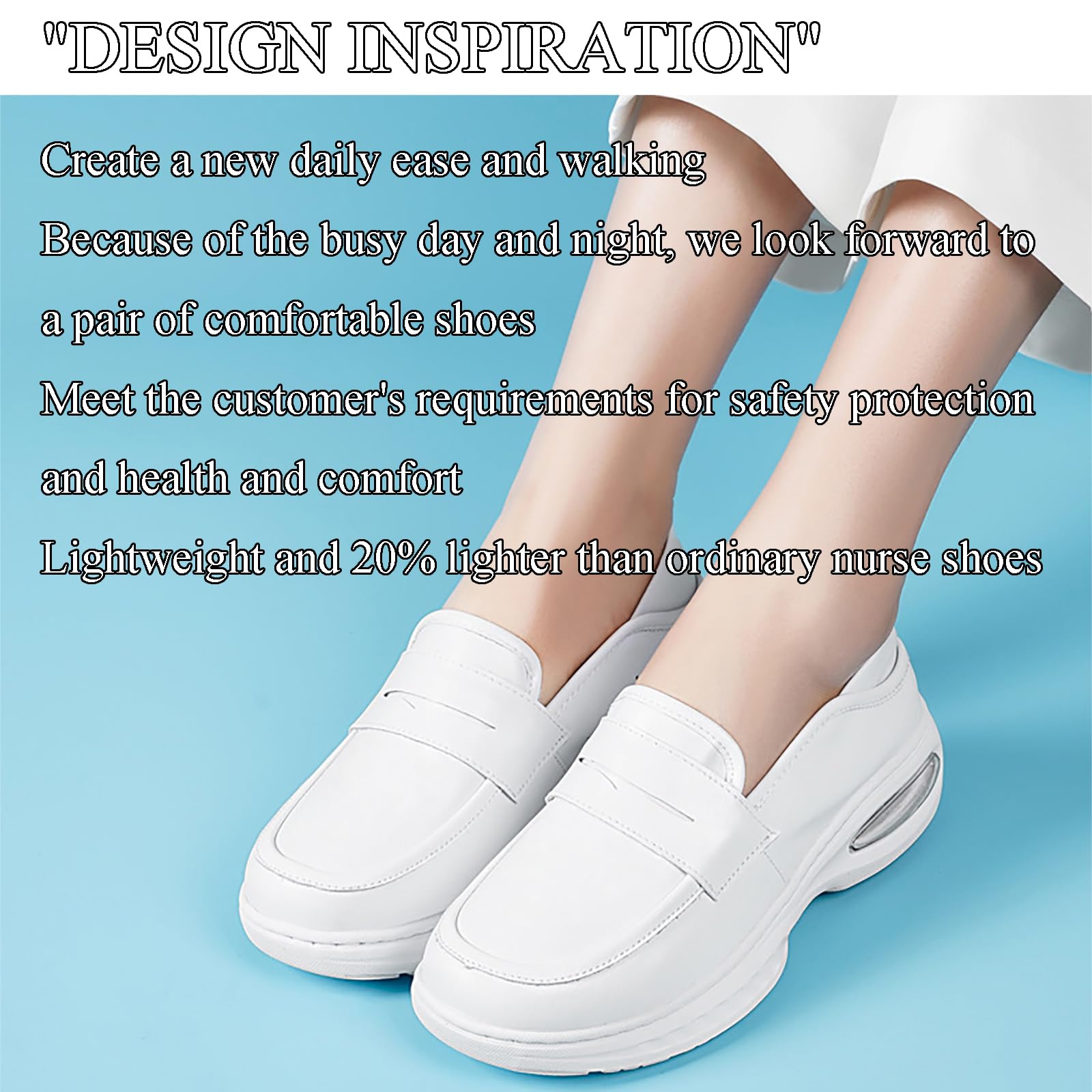 Zapatos de Enfermera Ligeros y cómodos para Mujer, Zapatos de enfermería Antideslizantes, Zapatillas con cojín de Aire, Zapatos ortopédicos de Cuidado Informal para Caminar