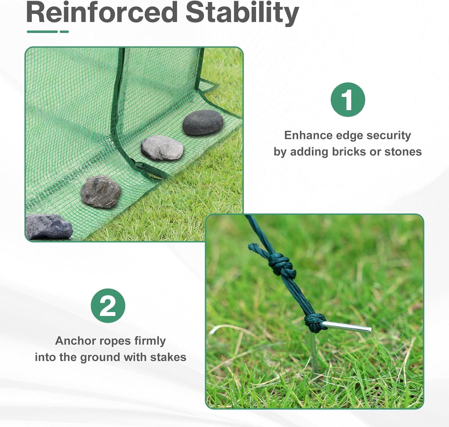 Aoodor Walk-in Greenhouse with 8 Shelves, 4.7 × 4.7 × 6.4 ft Outdoor Garden Plant House with PE Cover for Growing Vegetables, Flowers, Herbs