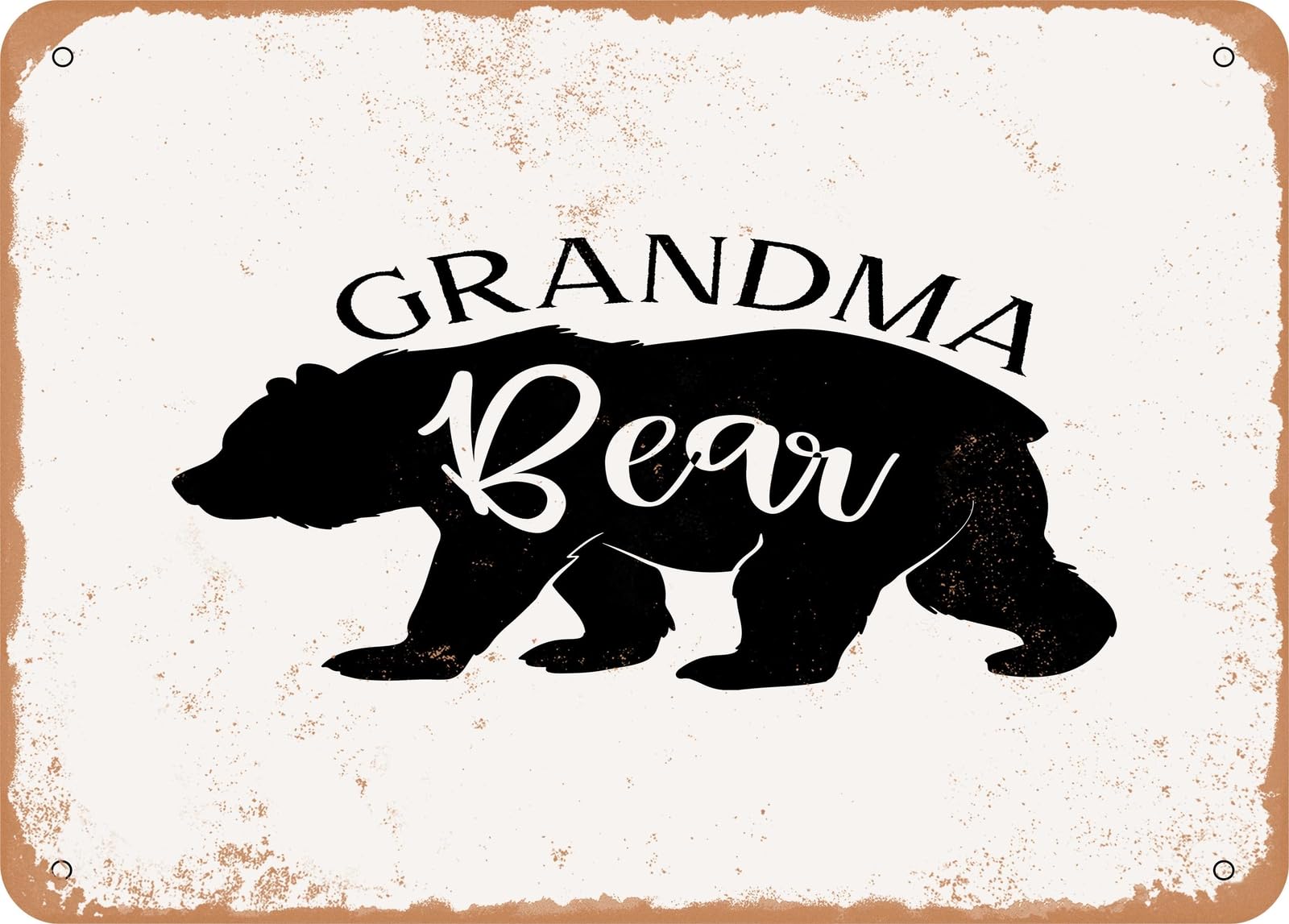 Miaomansenstore Metal Sign - Grandma Bear - 3 - Vintage Look Sign Home Decor