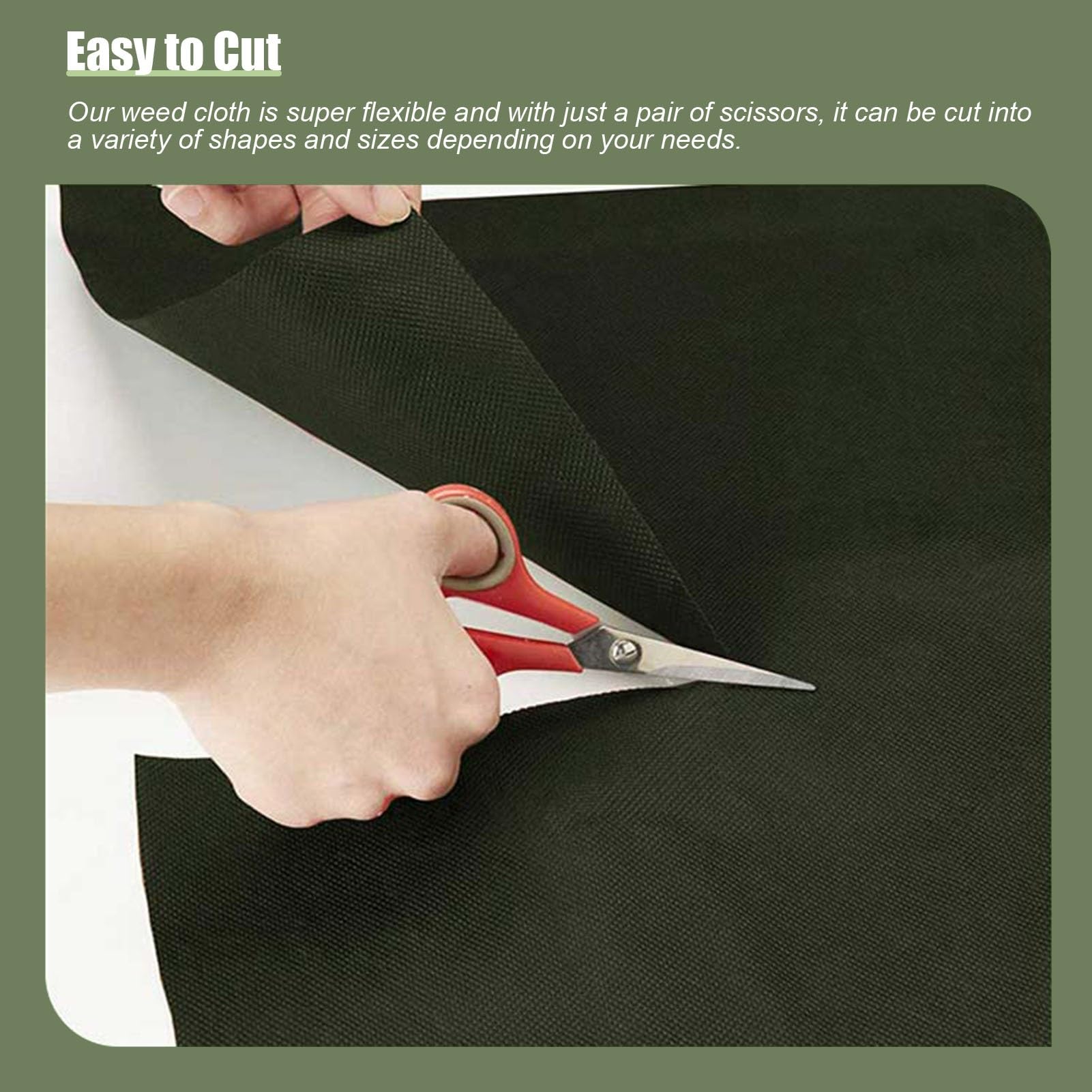 Telo Pacciamatura Tessuto Geotessile Non Tessuto Sotto Vialetto di Ghiaia, Tessuto Barriera Anti-erbacce Nero per Carichi Pesanti, Tessuto Drenante per Copertura del Terreno(Size:1m(3.2ft)x2m(6.5ft))
