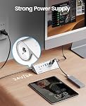 ORICO 7-Port USB 3.2 Gen2 Hub, Powered USB 3.2 Hub avec 4 USB-A, 2 USB-C, PD 60W, 72W Adaptateur de puissance, 10Gbps Amortisseur USB en aluminium avec 3.28Ft USB-C à USB-C Câble pour iMac, MacBooks, Mac mini