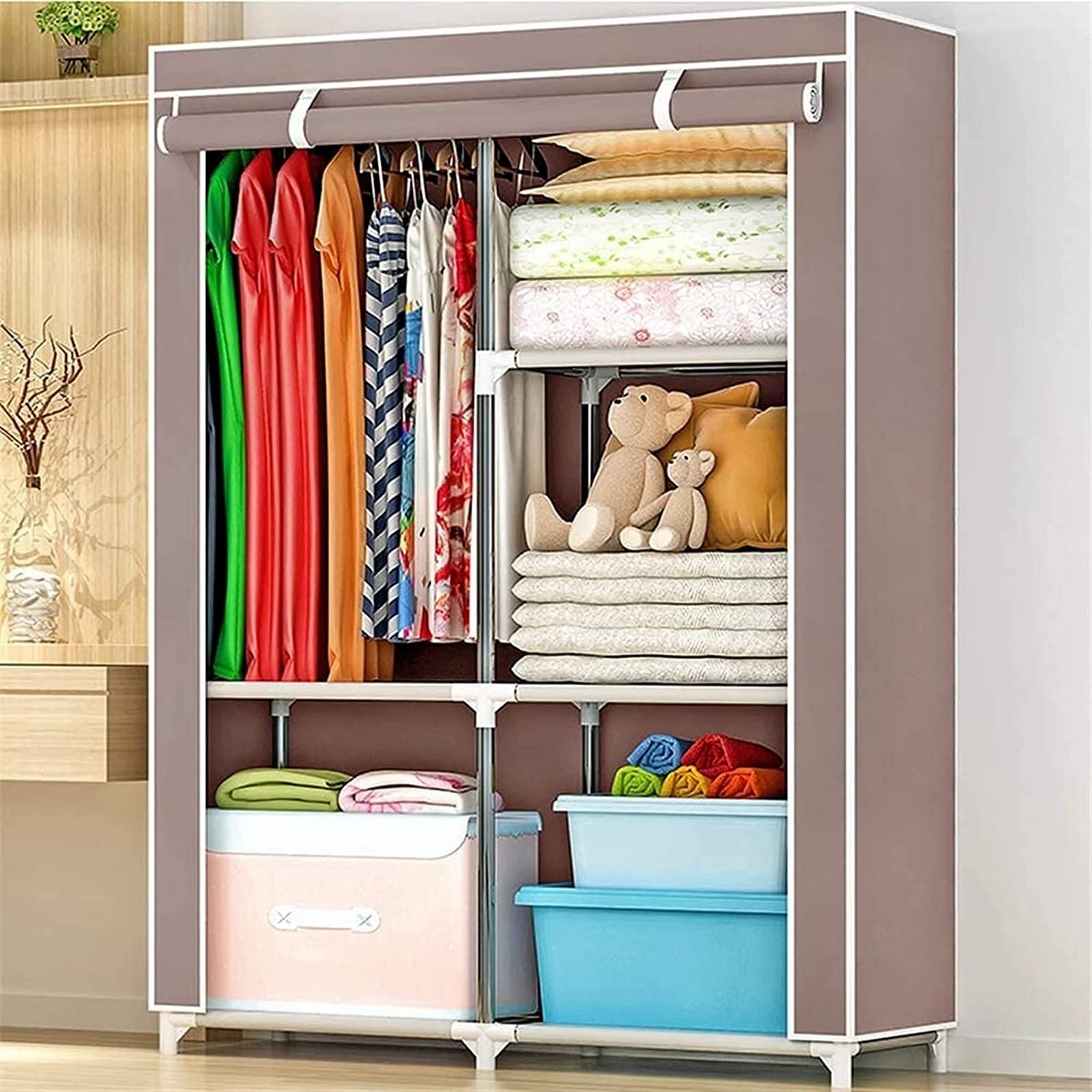 Armoire portative en tissu ménage penderie de rangement vêtements petite chambre