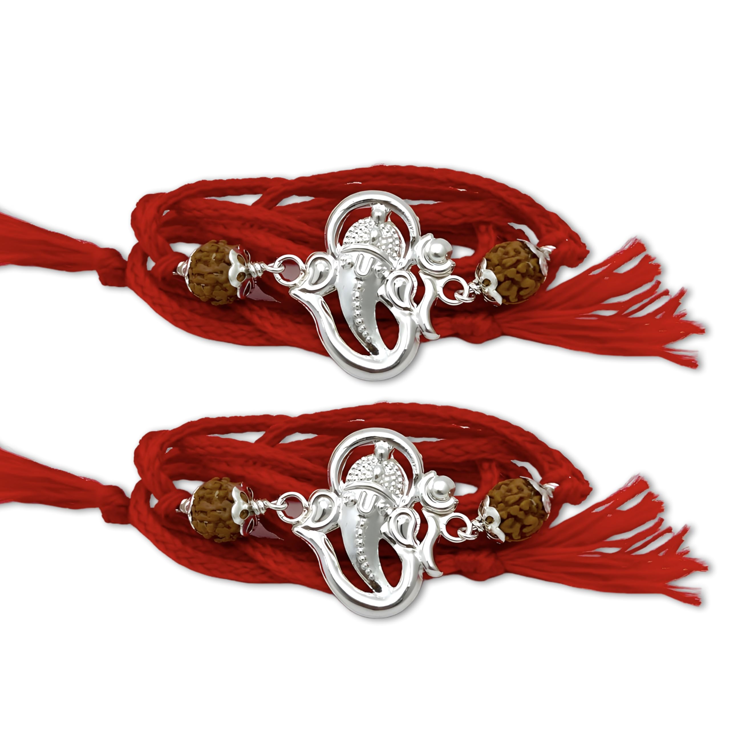 RANA SILVER RAKHI Pure Silver Rakhi 925 with 5 Mukhi Orignal Rudraksh For Men | Ganesh ji Rudraksh Silver Rakhi for Brother (B0CCHXHXSB) Amazon Price History, Amazon Price Tracker