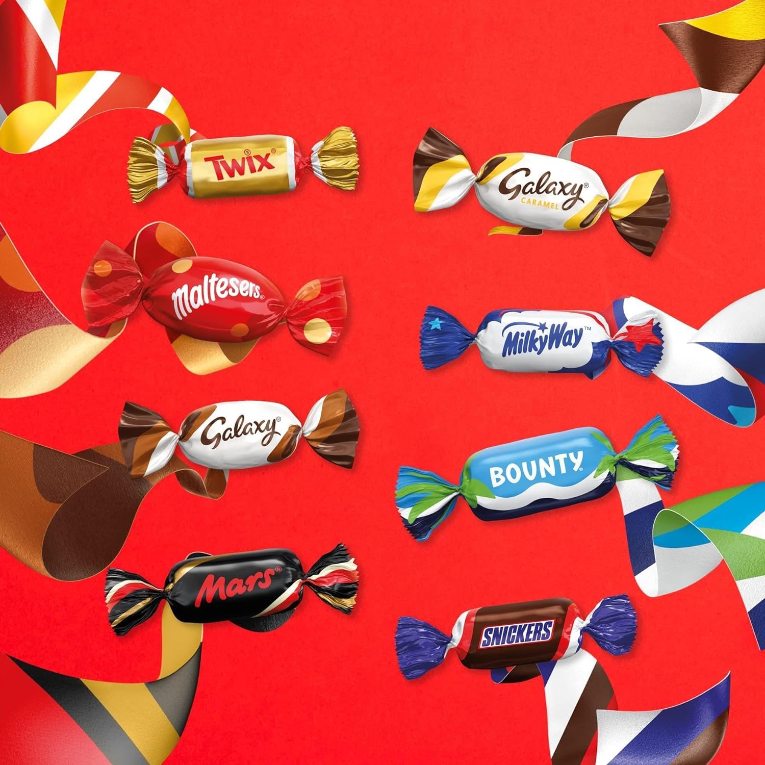 CELEBRATIONS Mini-Schokoriegeln Geschenkbox 1,435kg Maltesers Galaxy Snickers