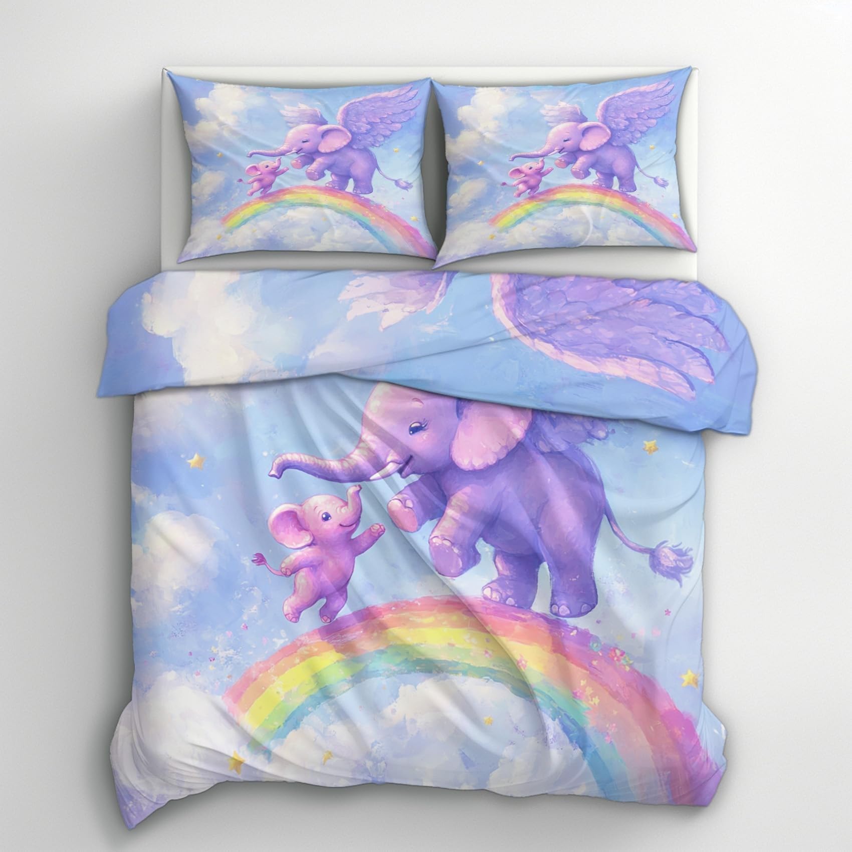 Housse de couette 200x200 zippée violette en tissu respirant anti-plis