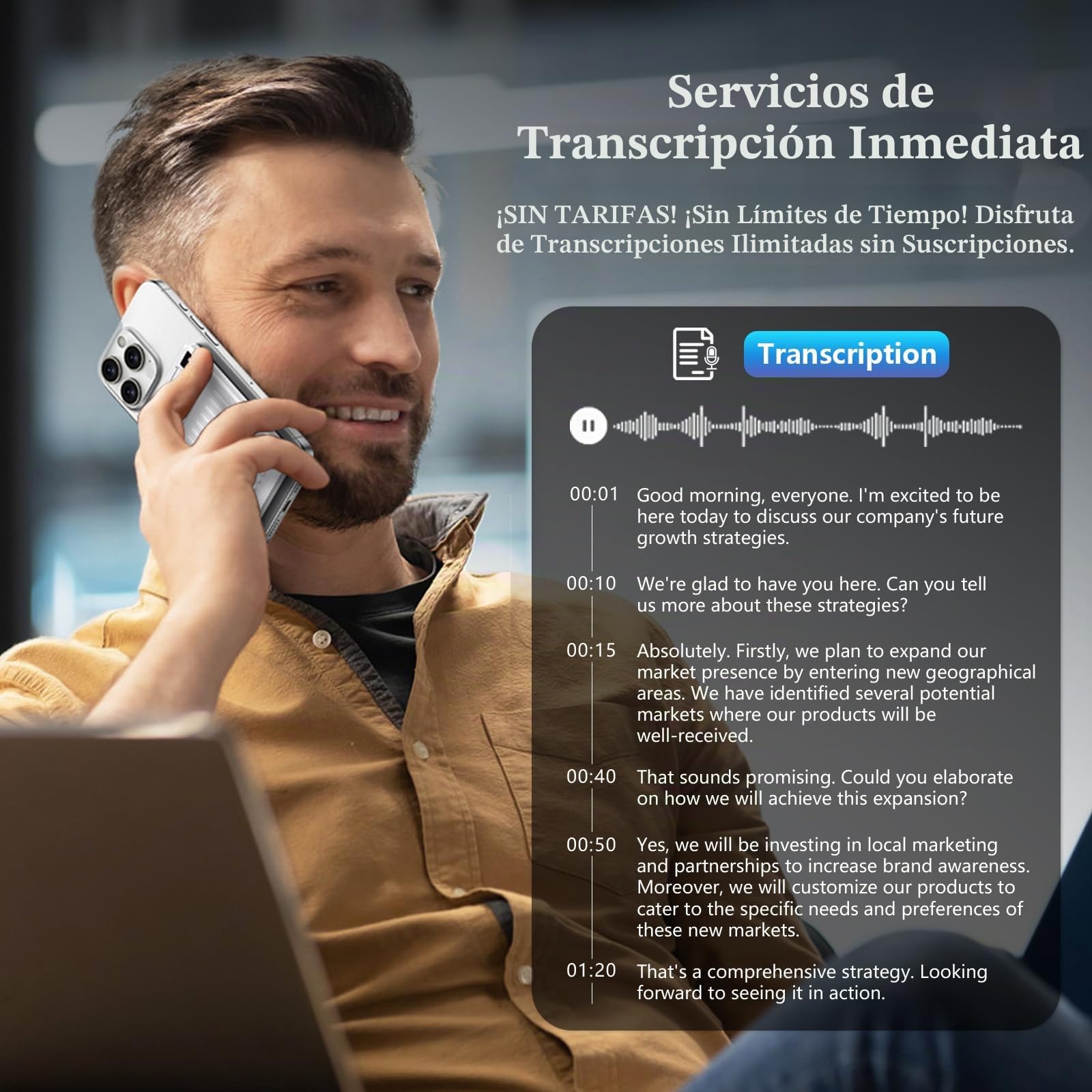 Grabadora de voz AI - Grabadora de voz sin cargo por transcripción y resumen de IA por ChatGPT, aplicación y control web, 117 idiomas, memoria de 64 GB, carga inalámbrica, grabadora de voz digital