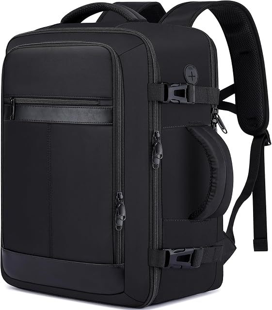 Travel Backpack for Men,Airplane Approved Carry On Backpack Suitcase with Shoe Pouch, Luggage Bag TSA 15.6inch Laptop Flight Approved Personal Item Travel Bag Bookbag Travel Essentials,Black