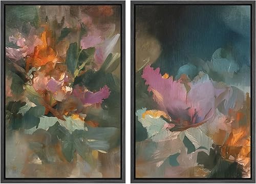 Miniatura 162 de SIGNLEADER Lienzo enmarcado para pared, juego de arte geométrico de mediados de siglo, formas de tocadiscos de música, ilustraciones abstractas,