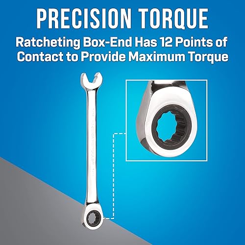 Miniatura 3 de Jonard ASW-R716 Llave de trinquete de velocidad de acero cromado vanadio con acabado brillante 716 pulgadas de apertura 6-12 pulgadas de largo