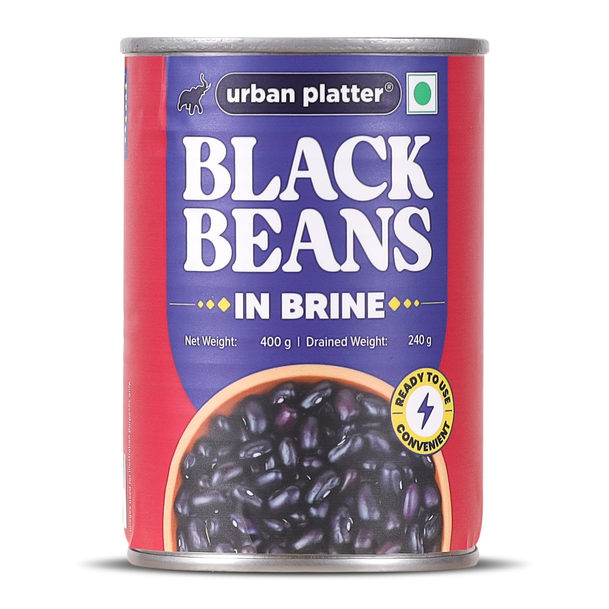 Urban Platter Black Beans in Brine, 400g (Ready to Use | Ideal for Salads, Tacos and Meal Prep | 240g Drained Weight)-image-49