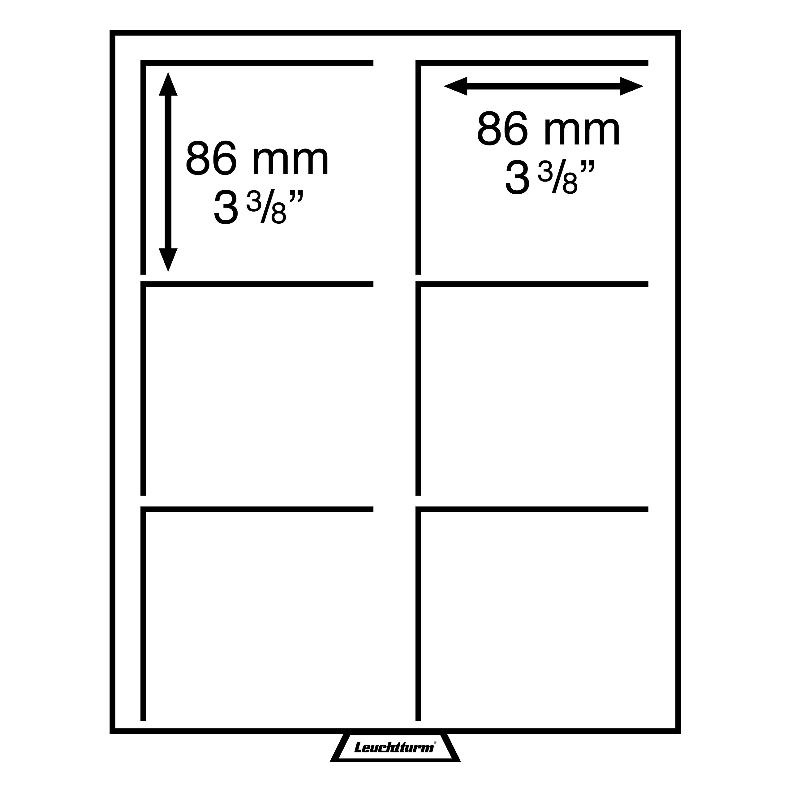 Leuchtturm 331319 Coin Box XL - Compartment layout: 2 x 3 - Internal dimensions: 86 x 86 x 22 mm - Square compartments - Smoke-coloured