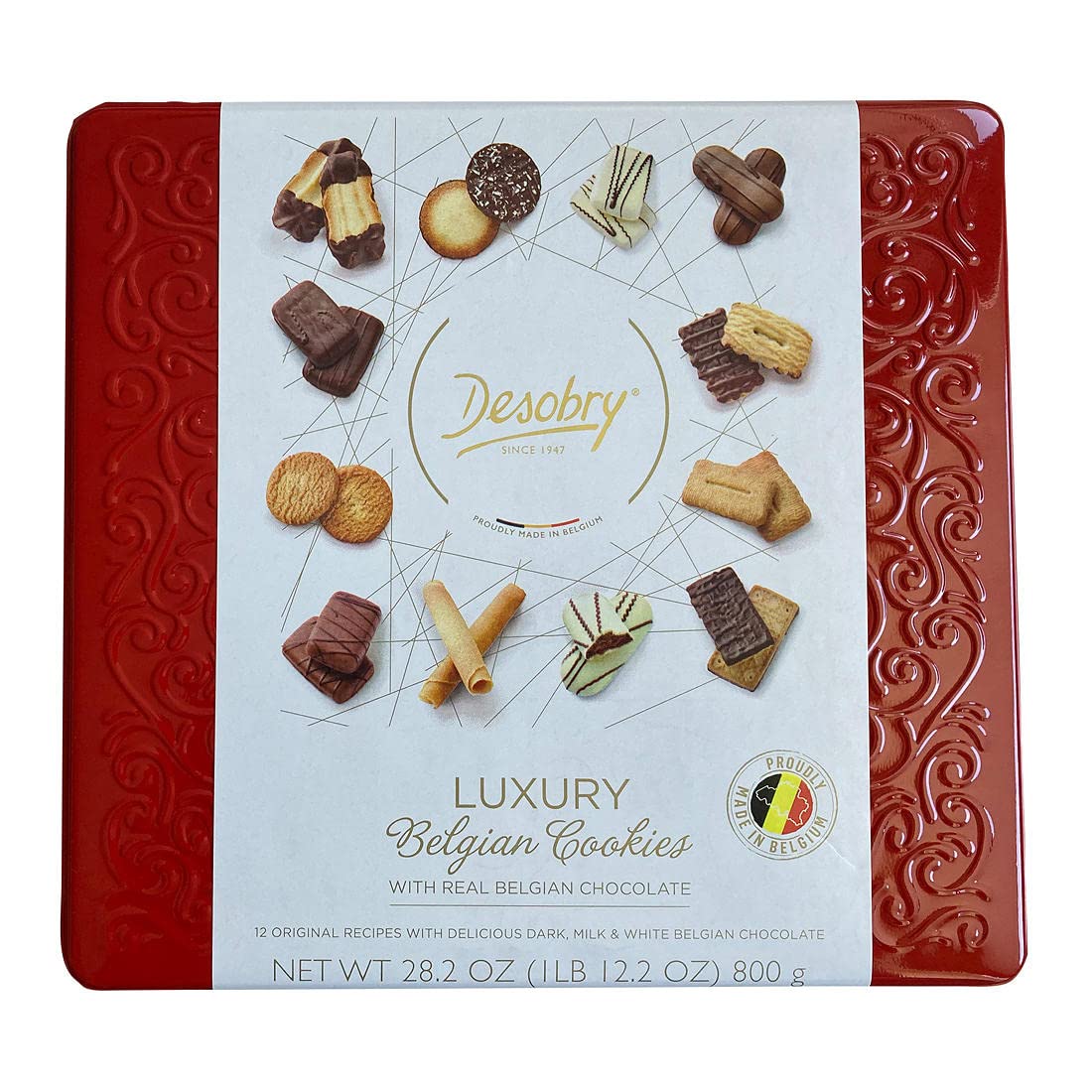 Luxury Belgian Chocolate Cookies for Desobry 28.2oz