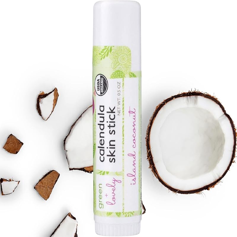 Green + Lovely Bastão corporal de calêndula com fragrância Island Coconut, 14 g, 1 unidade