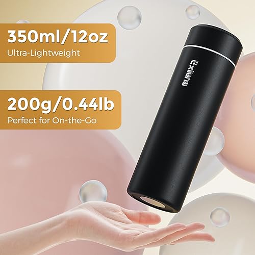 Miniatura 2 de Botella de agua pequeña aislada de 12 onzas líquidas, mini botella de agua aislada para bebidas frías y calientes, perfecta botella de agua pequeña