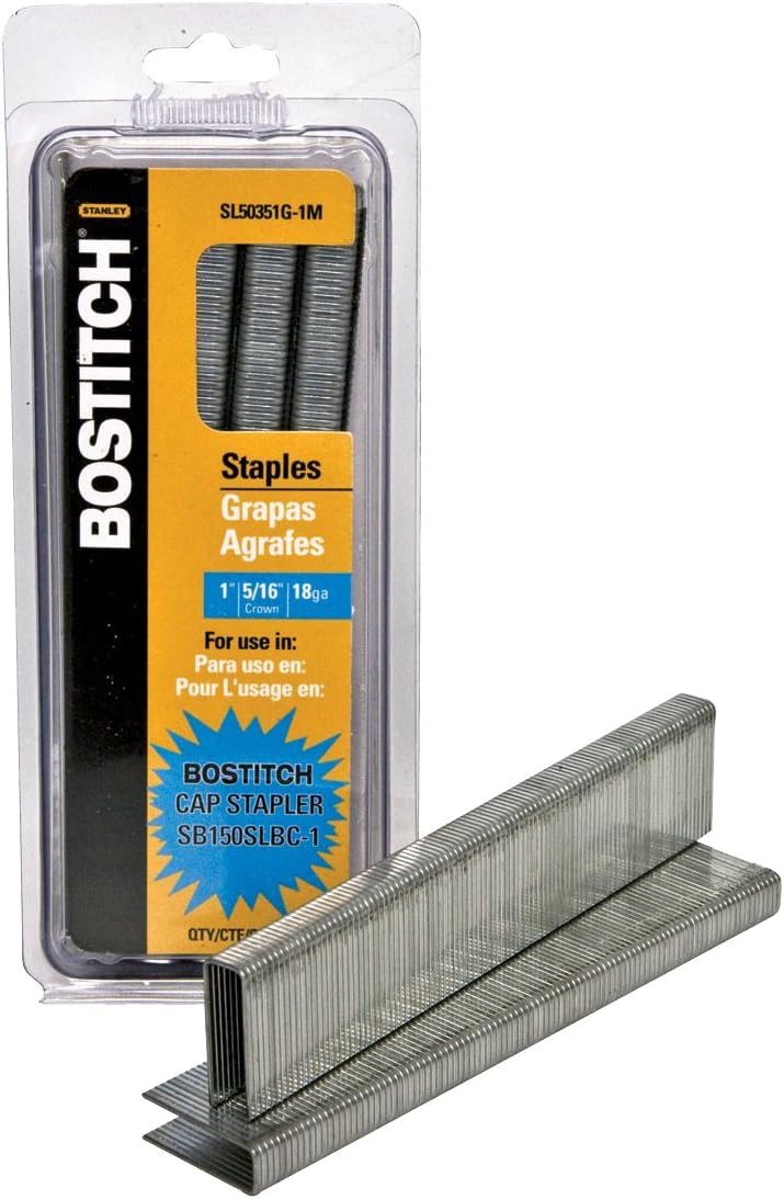 BOSTITCH SL50351G1M 1Inch by 5/16Inch 18Gauge Staple, 1000Piece