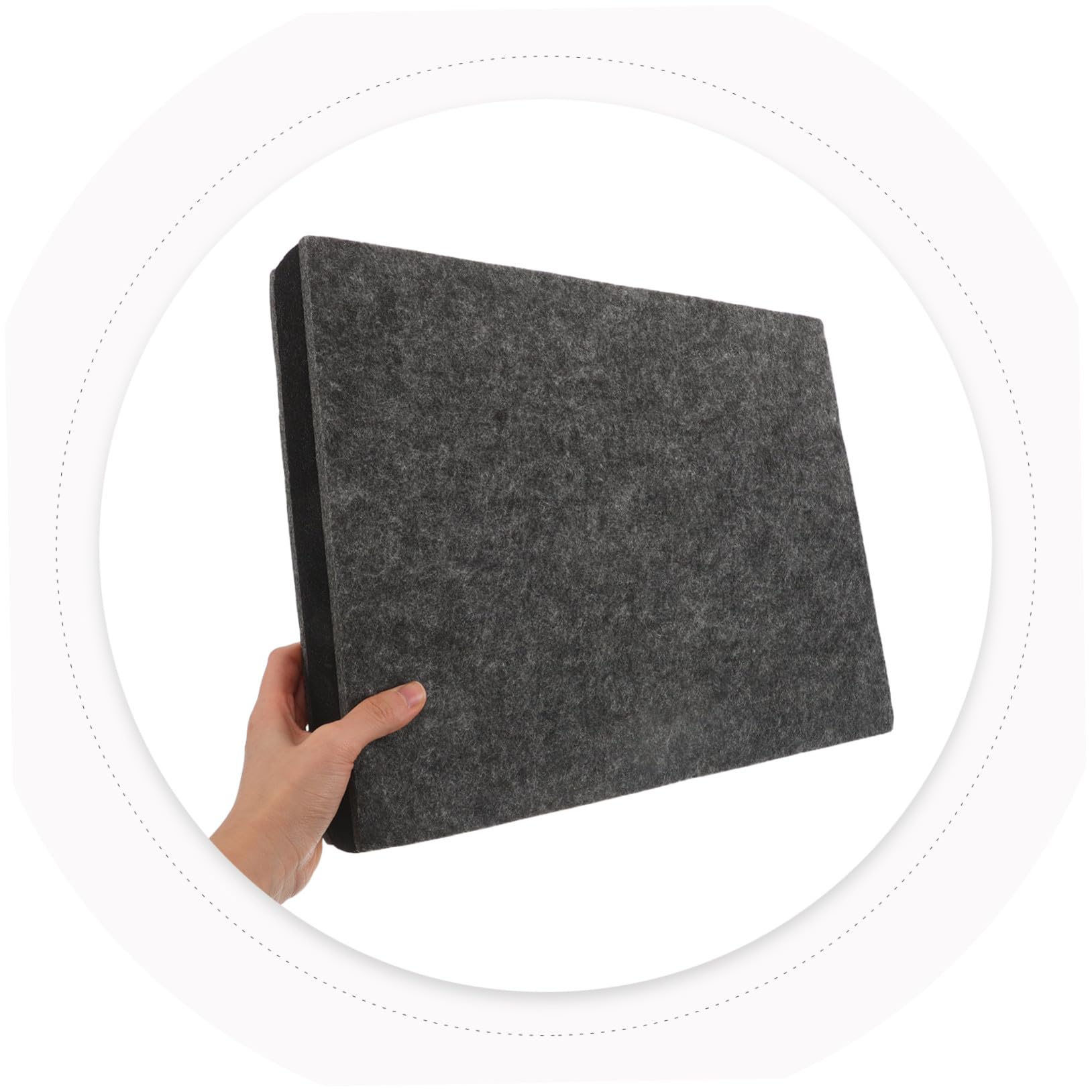 Vaguelly Almohadilla de Aislamiento para Altavoces y Subwoofer 30X40X5,2 CM, Base Antivibración en Poliéster Gris Oscuro, Diseñada para Mejorar la Calidad de Sonido en Habitaciones y Salas