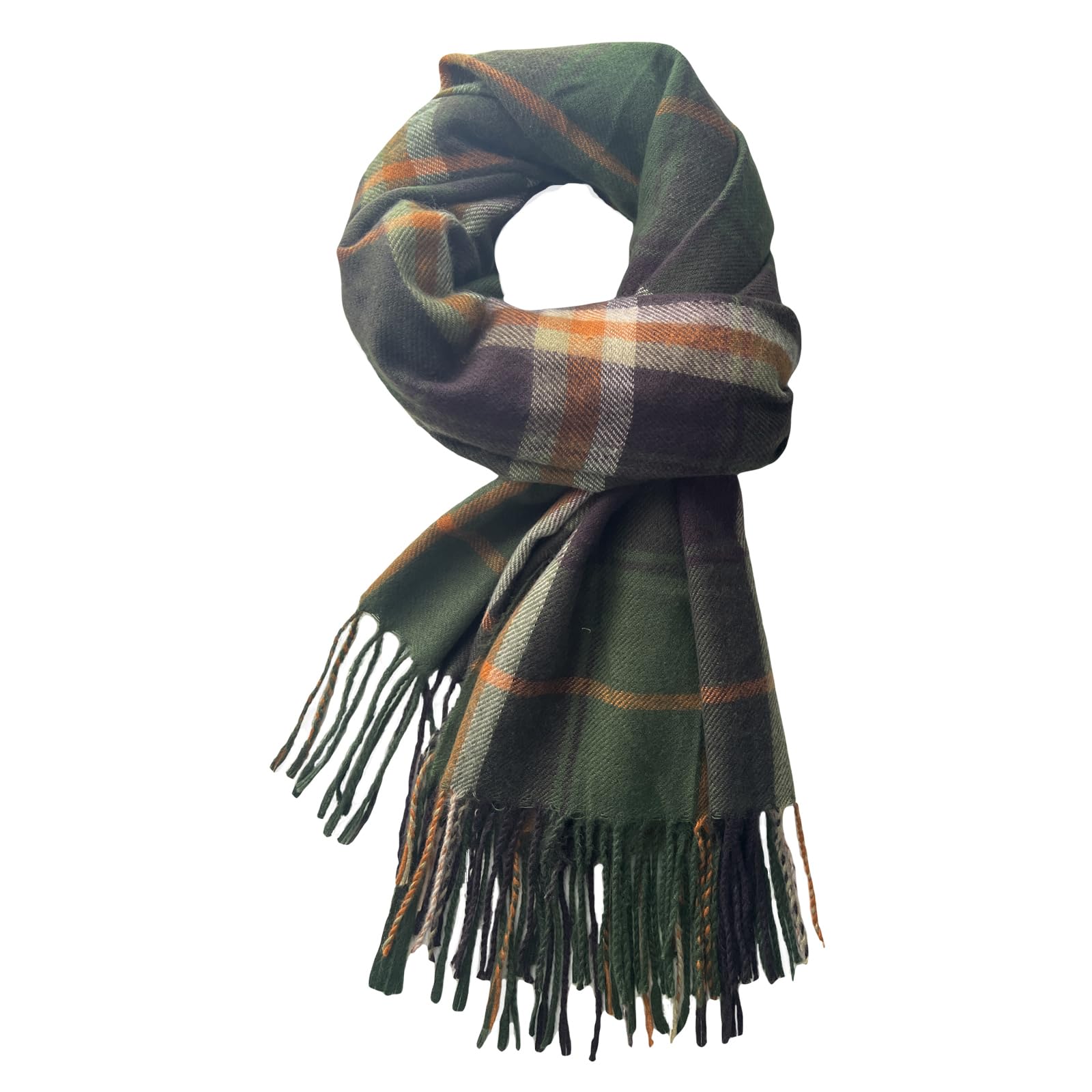CYian Winter Scarf for Women Cashmere Feel Plaid Scarf Long Blanket Scarfs Winter/Fall Shawls and Wraps Large Scarves Gifts Green