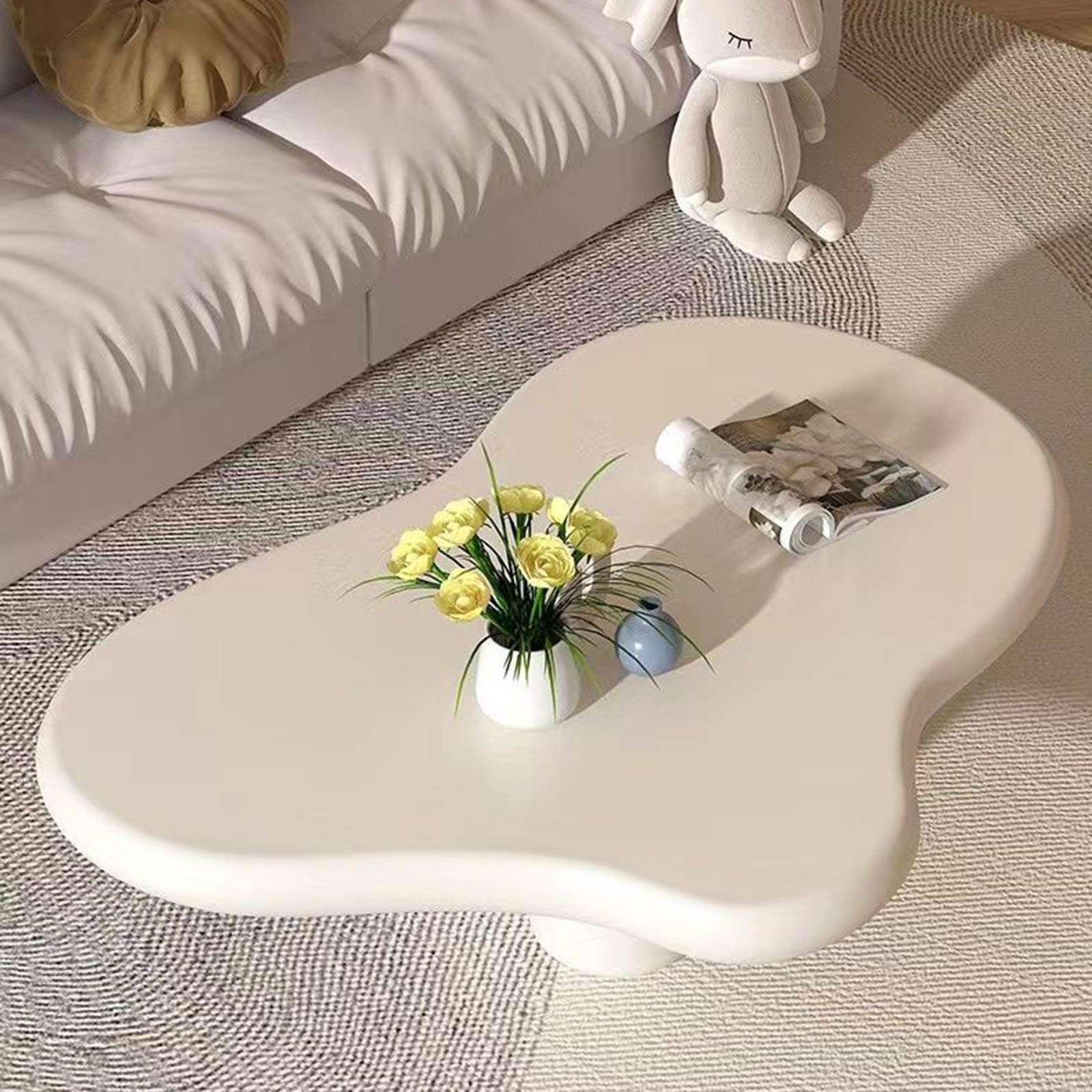Cloud coffee tables for living room,Cute Modern Coffee table,H30/40cm Free Shape Coffee Table,Cream White End Table for Living Room,Apartment,Office (Size : H 40cm)