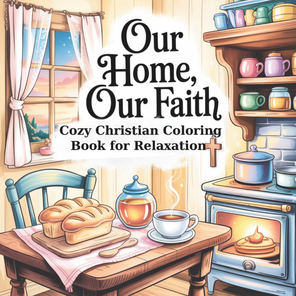 Our Home, Our Faith: Cozy Christian Coloring Book for Relaxation: Simple and Peaceful Faith-Based Coloring Pages with Cozy Home Scenes for Stress Relief
