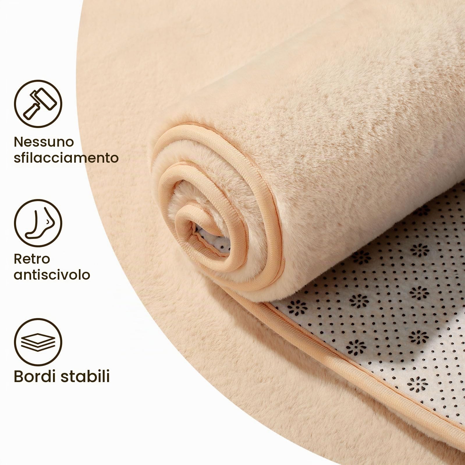 Sour Lemon Tappeto morbido per soggiorno, liscio, in pelliccia di coniglio, a pelo corto, antiscivolo, moderno, per camera da letto, decorazione di lusso, tappeto soffice