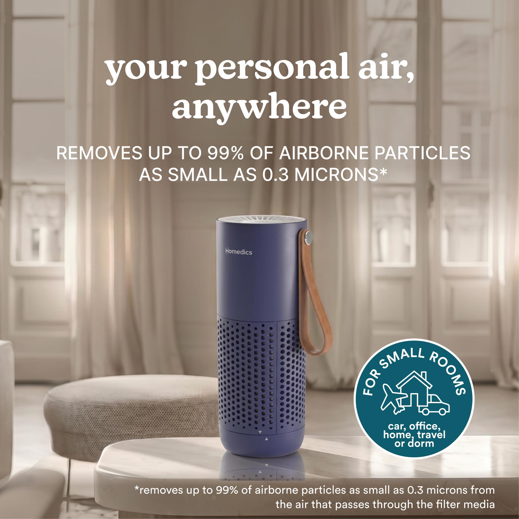Homedics Personal Air Purifier with HEPA-Type Filter & Activated Carbon view 2