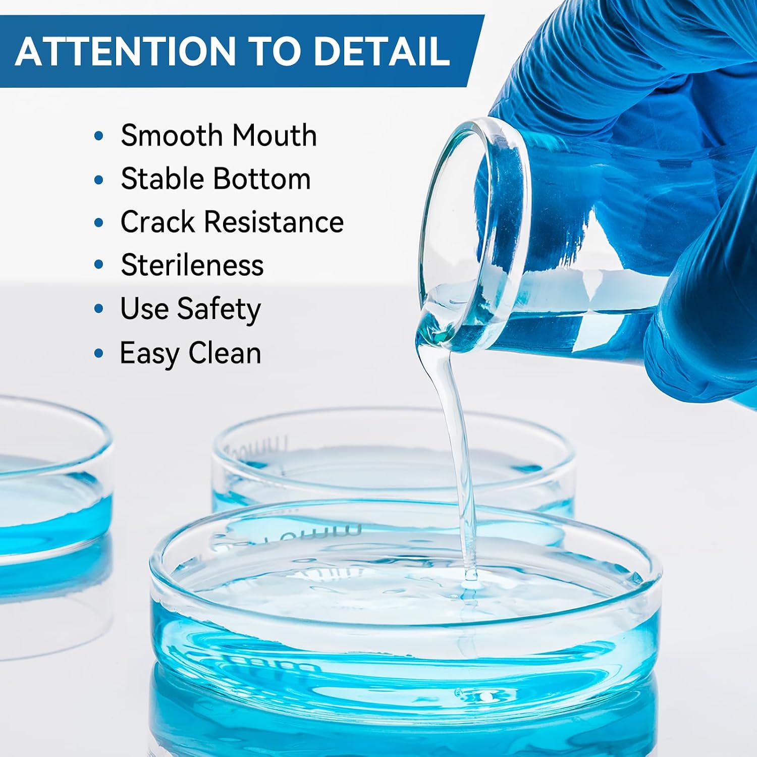 10pcs 100mm Glass Sterile Petri Dishes with Lids, Borosilicate Glass Bioresearch Petri Dish, Bacterial Culture Dishes for School Science Projects Seeding Storage Biological Themed Party | 3.3 Borosilicate Glass Bioresearch Bacterial Culture Dishes for Science Projects Seeding Storage Biological Themed Party