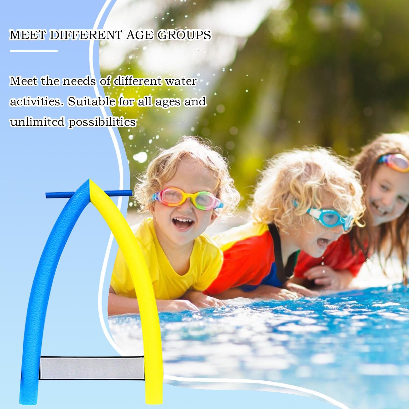 Große Schwimmnudeln, Schaumstoff-Nudeln in Wortform – Schwimmschwimmer, Bastelbedarf im Freien, Auftriebsstab, Wasserspielzeug für kreatives Spielen