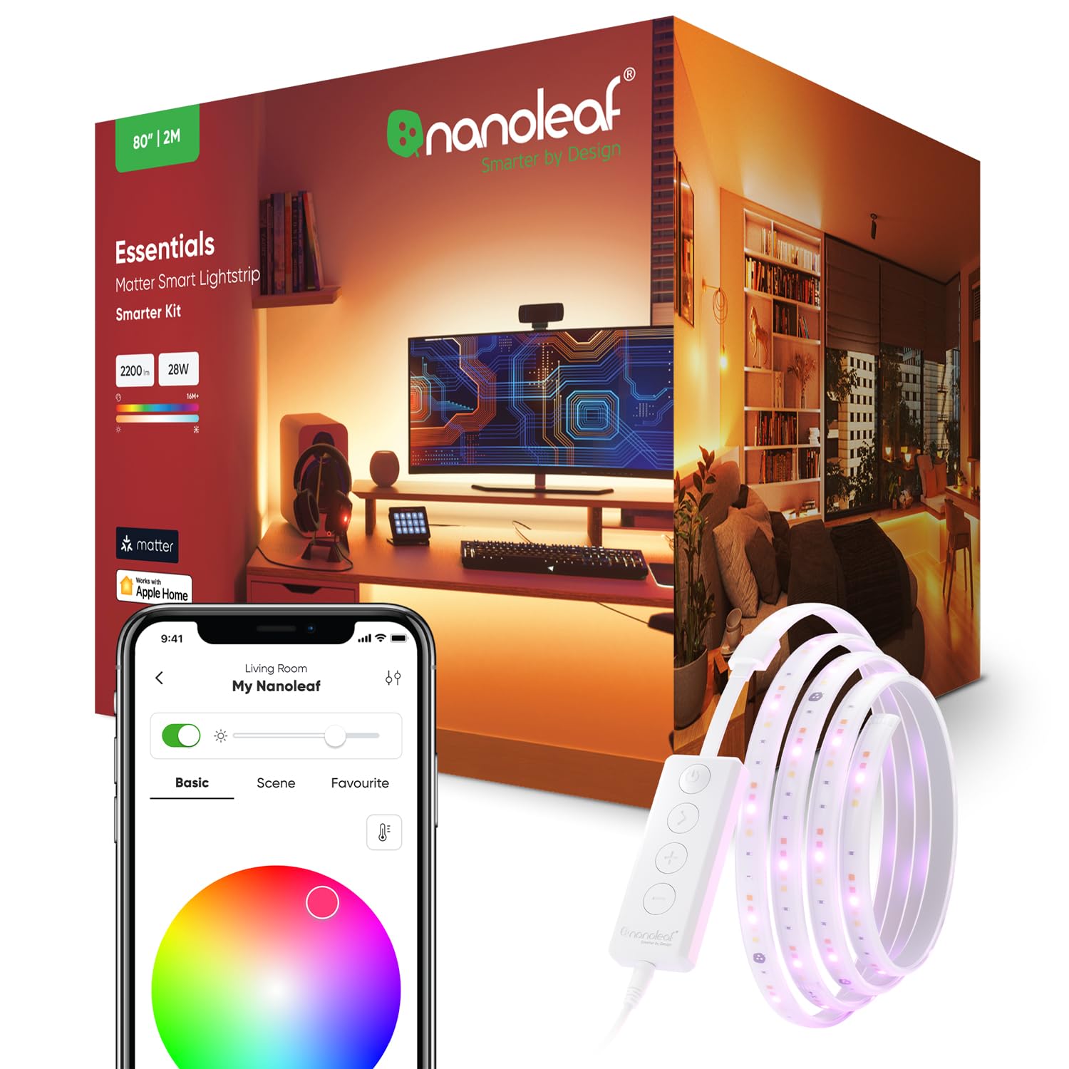 Amazon | Nanoleaf(ナノリーフ) Essentials Matter Lightstrip
