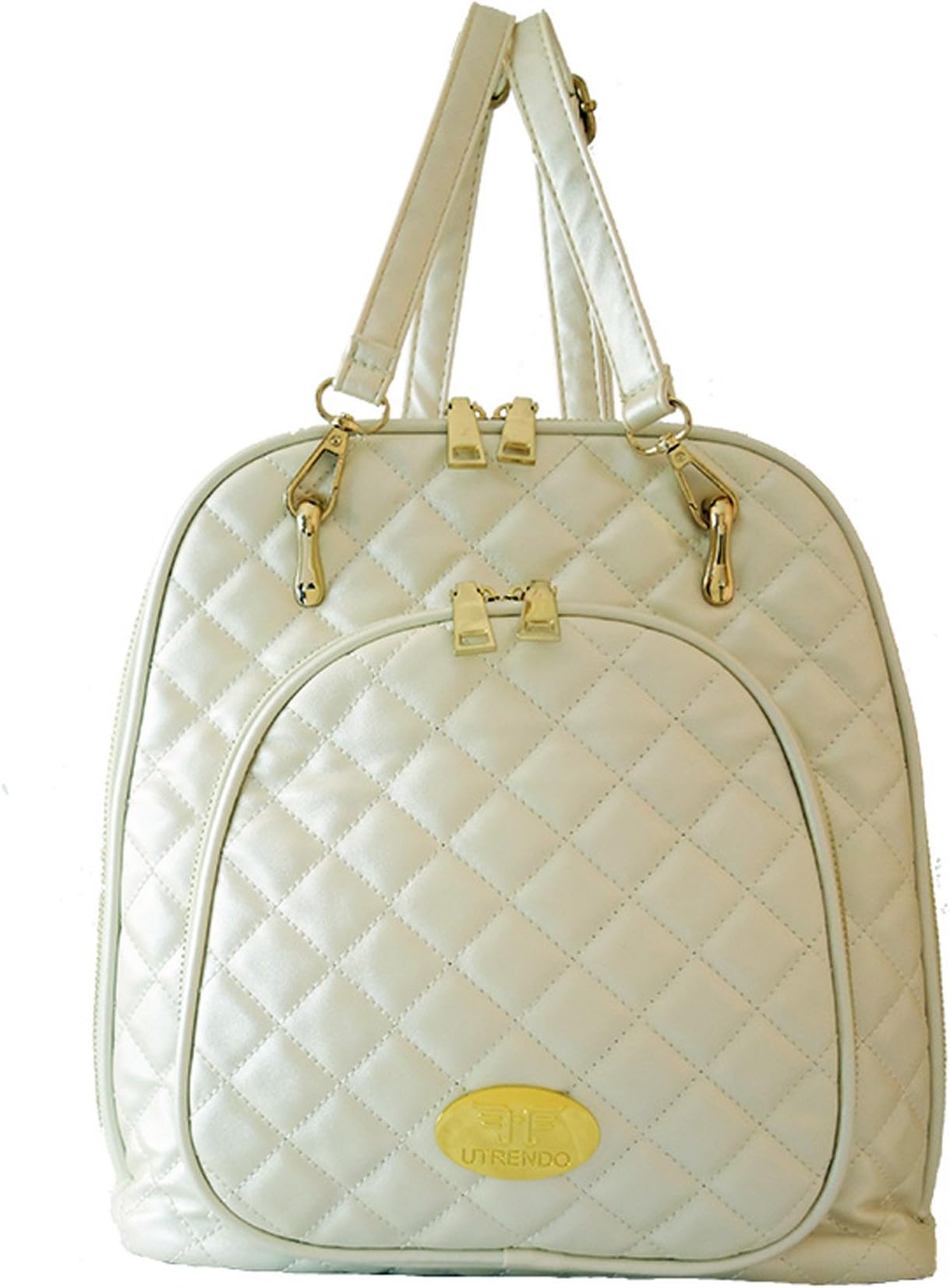 Utrendo brand backpack convertible cross shoulder bag Turin. Luxury plaid leather style. New 2016