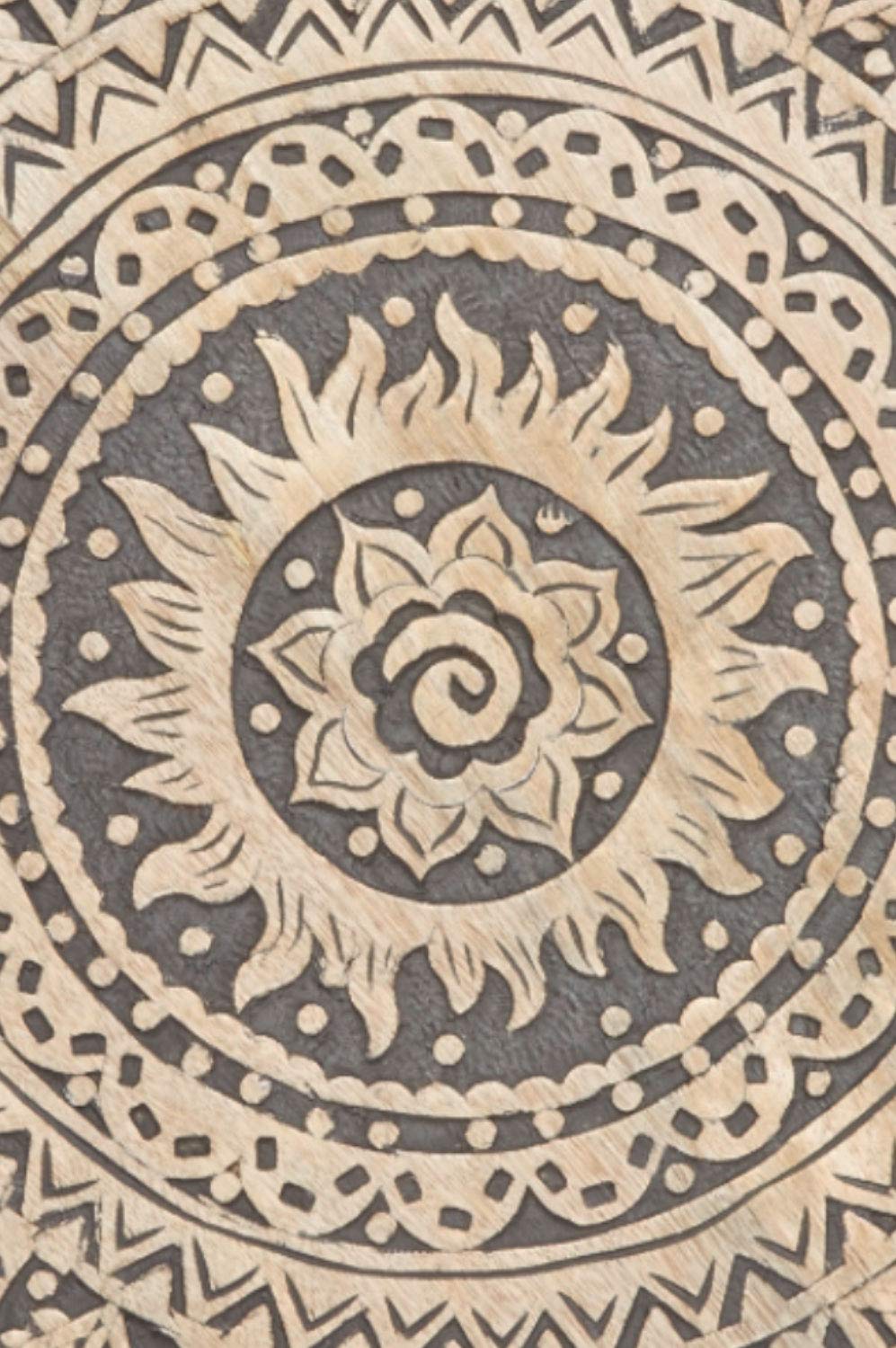 Orientalisches Wandbild Sole modern aus Holz in Braun-Schwarz 40 cm