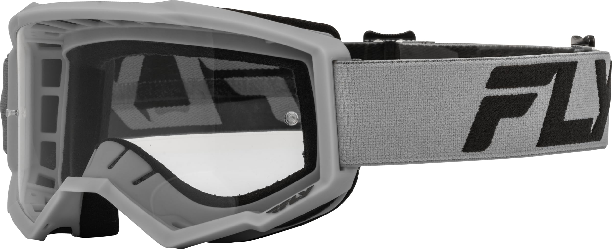 Fly Racing Focus Goggle Silver/Charcoal-Adult | ATV Clear Vision & Durable