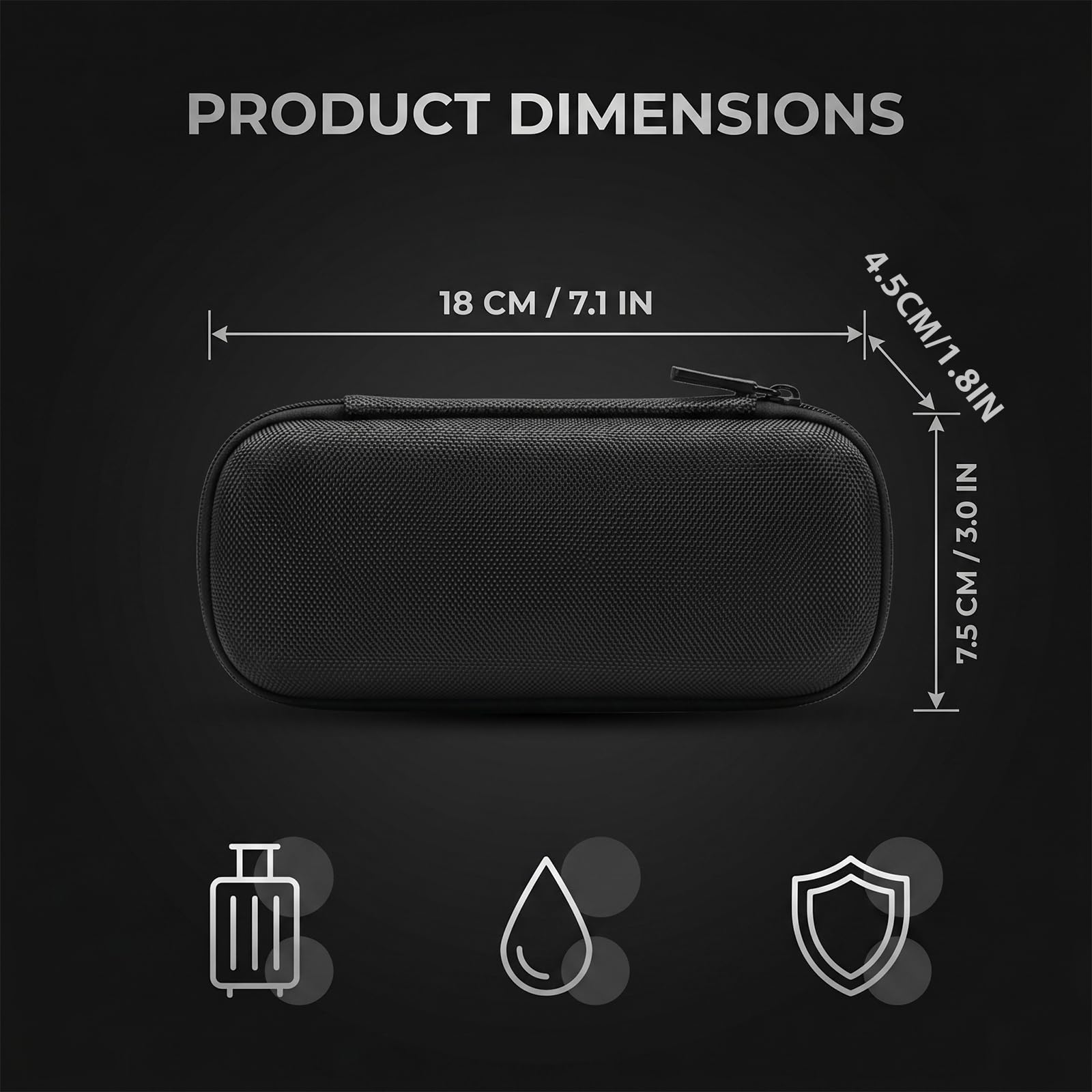 1 Pezzi Custodia Rasoio in EVA con Tessuto Oxford, Portatile Impermeabile Compatibile con Rasoi Manuali, Dimensioni 18x7,5x4,5 cm, Nero