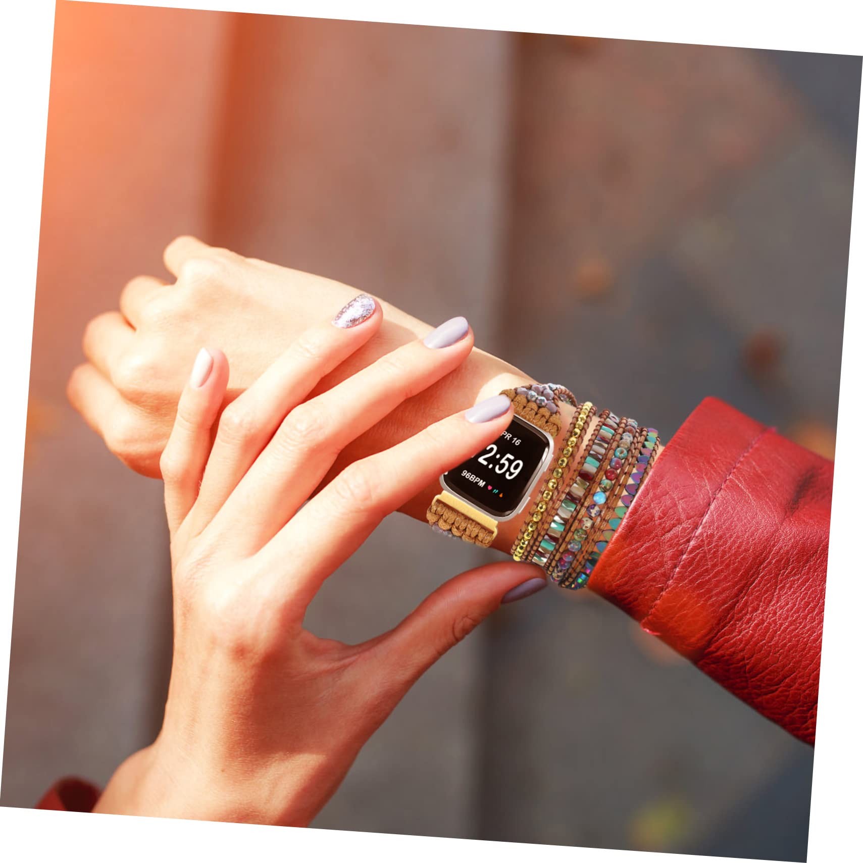 Hemobllo 2piezas Correa De Reloj Decorativa De Piedra Natural Para Diseño Creativo y Elegante Banda Reemplazo y Resistente Para Uso Diario y Eventos Especiales
