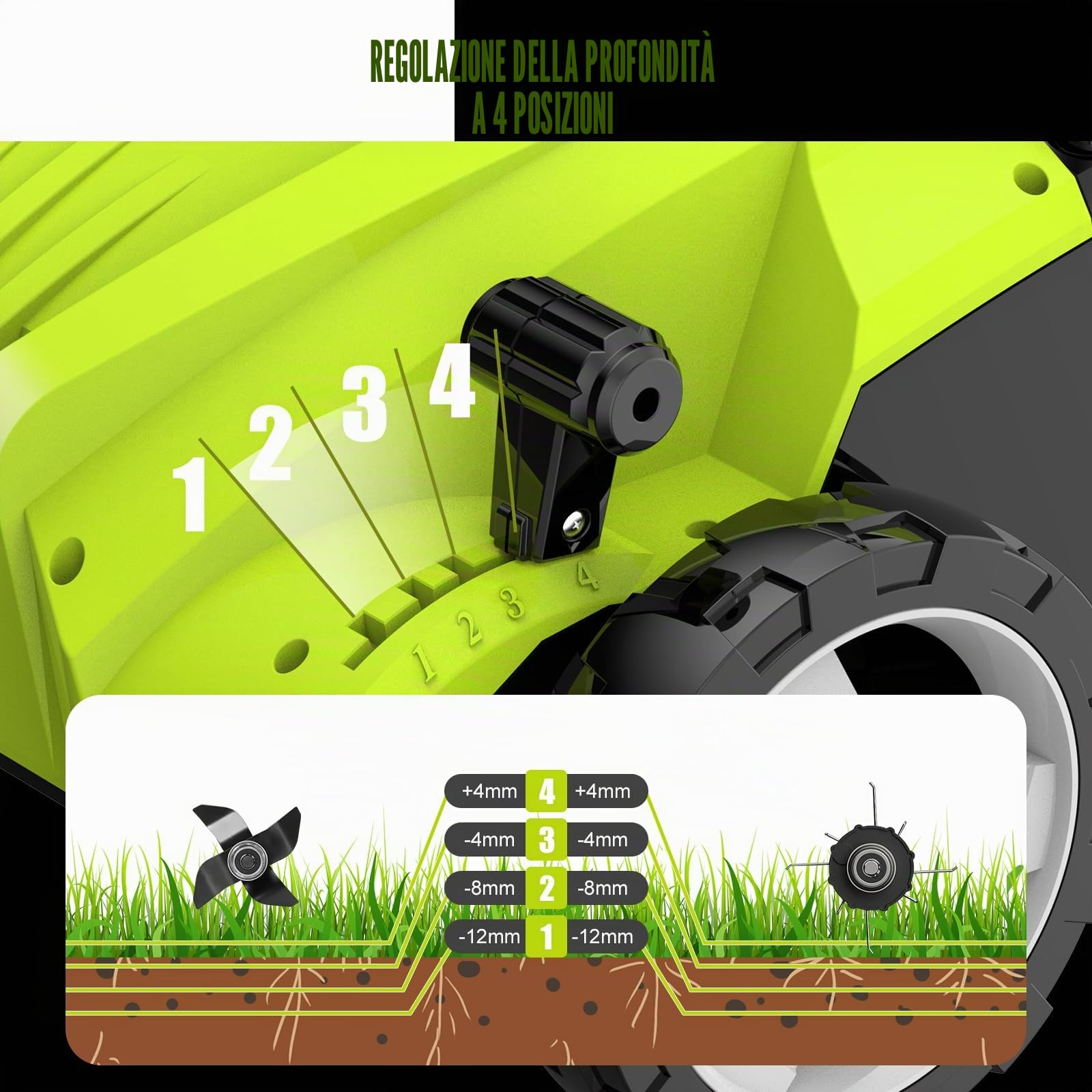 DEWINNER Scarificatore arieggiatore elettrico 2in1 1500W 32cm 30L 4 livelli profondità regolabile