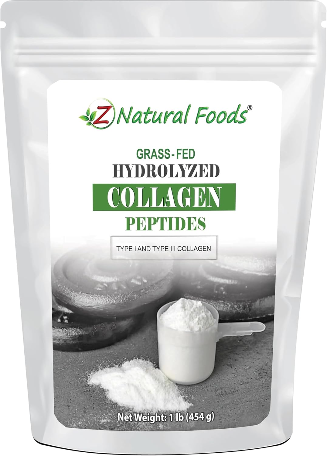 Z Natural Foods Collagen Peptides Powder – Grass-Fed Hydrolyzed Collagen Type 1 and Type 3 Unflavored – for Skin, Hair, Nails & Joints – Keto & Paleo Friendly (1 Pound)