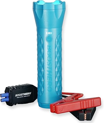 Miniatura 1 de BoostHero - Arrancador de batería portátil para automóvil, banco de energía de 6,000 mAh, linterna LED, con cables de puente inteligentes para
