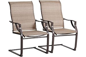 BALI OUTDOORS All-Weather Spring Motion Textile Patio Dining Chairs