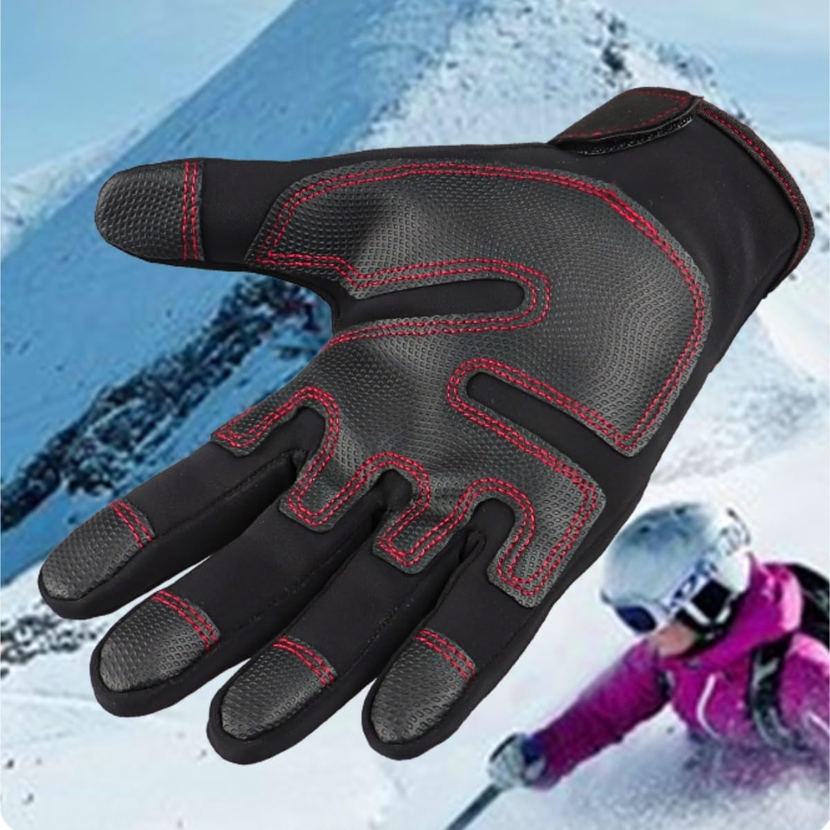 Sports Reithandschuh Herren-Touchscreen-Handschuhe, Wandern, Fahrrad, Fitness, Wandern, Outdoor, Vollfinger-Handschuhe Fahrradhandschuhe(L)