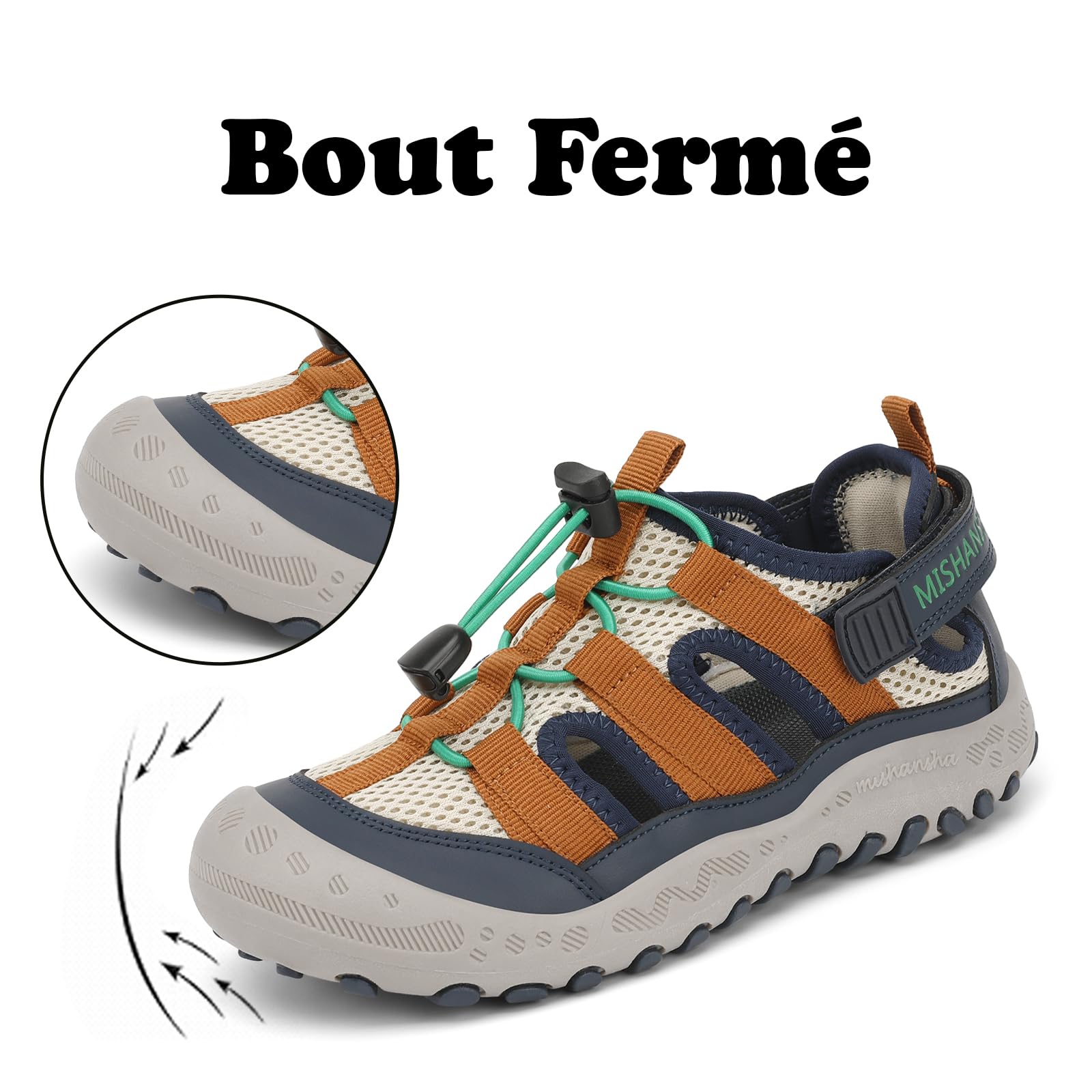 Mishansha Sandales Garçon Bout Fermé Été 24-38 EU | Chaussure de Randonnée, Enfants, Respirantes, Plage, Outdoor