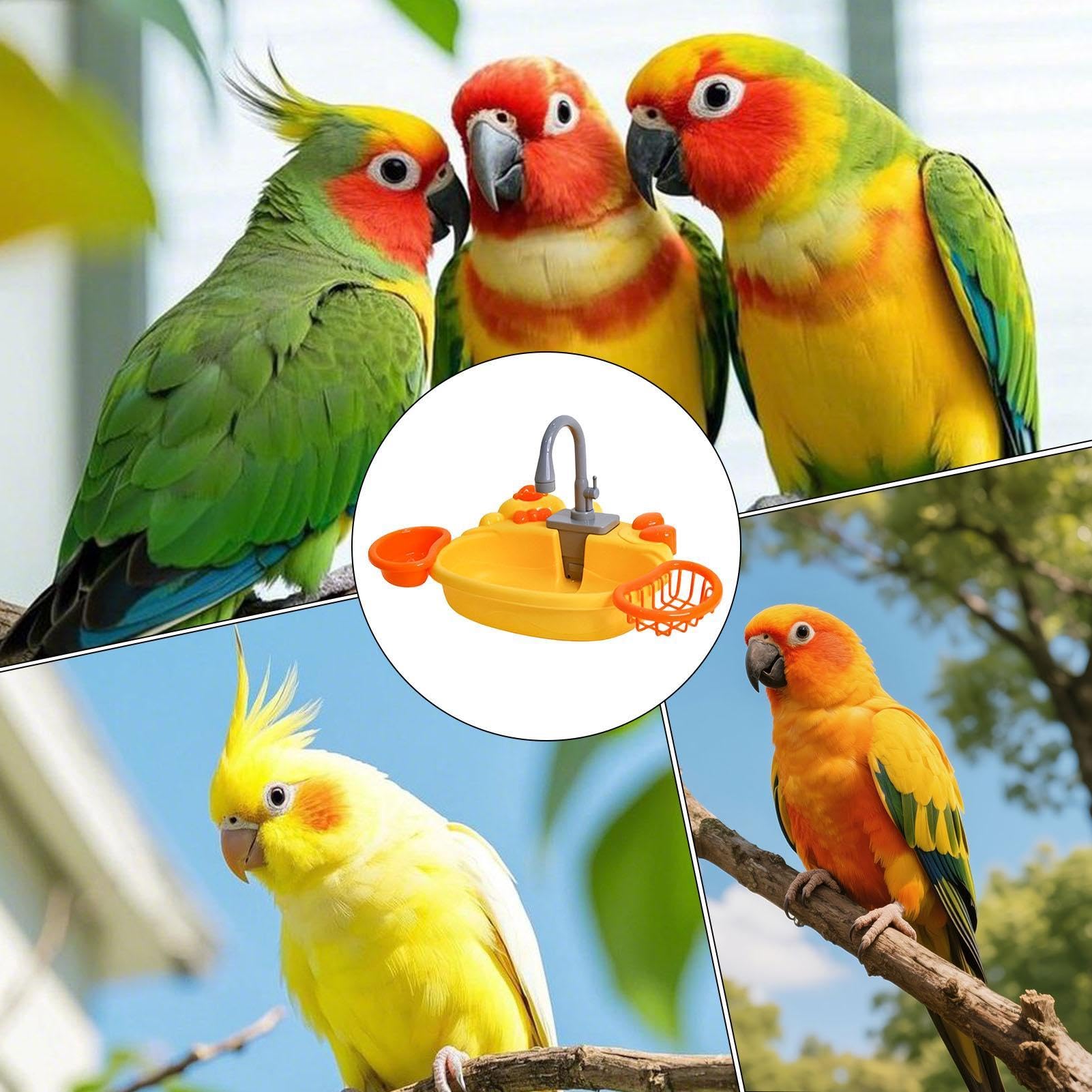 Genérico Ducha para Pájaros Juguetes Eléctricos Rotativos Acuáticos | Baño De Jaula Interior Para Periquitos Cacatúa Ninfa, Pinzón, Cacatúa, Loro Gris Africano, Exterior, Balcón, Jardín Y